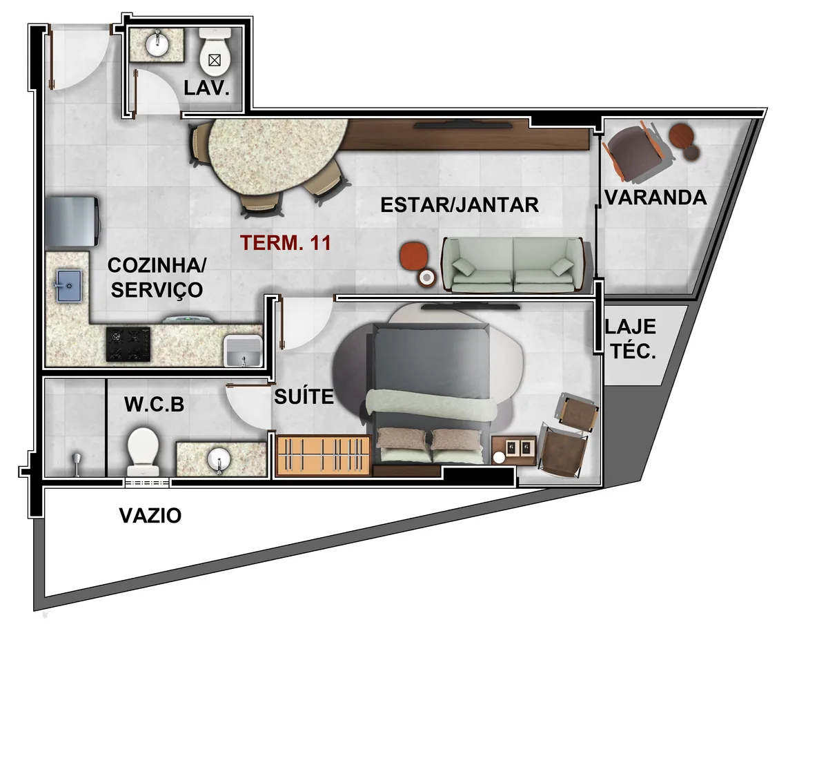 Terminação 11 — cerca de 50 m²