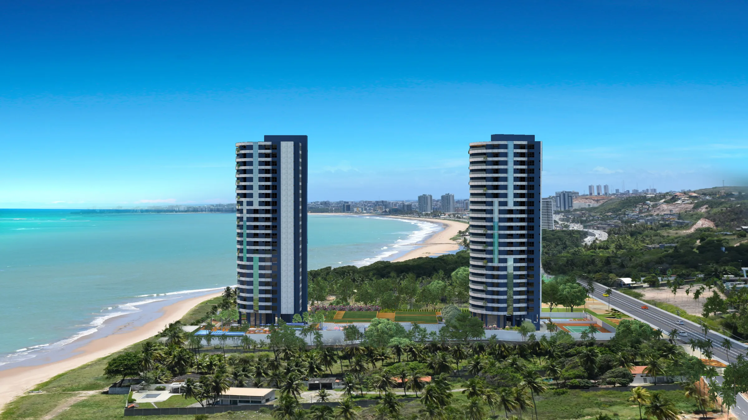 Torres do Maison Plage frente mar em Guaxuma