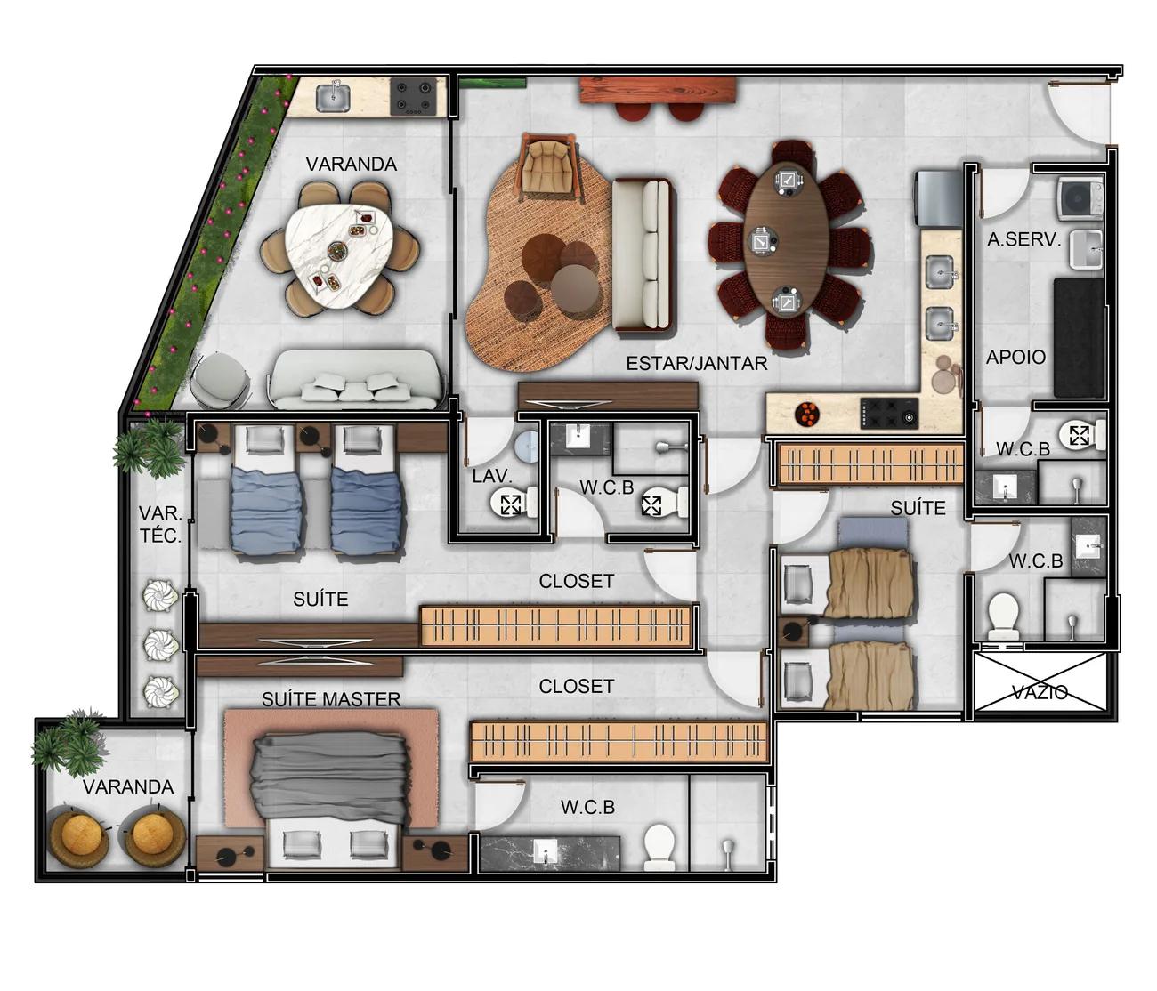 Arrecifes — terminação 06, cerca de 152 m²
